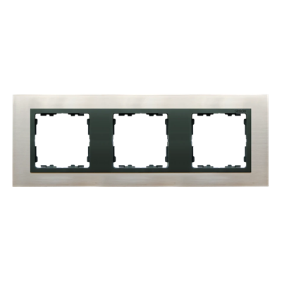 Ramka 3x stal inox / ramka pośrednia grafit
