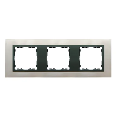 Ramka 3x stal inox / ramka pośrednia grafit