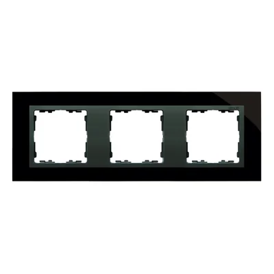 Ramka 3x szkło - czarna / ramka pośrednia grafit