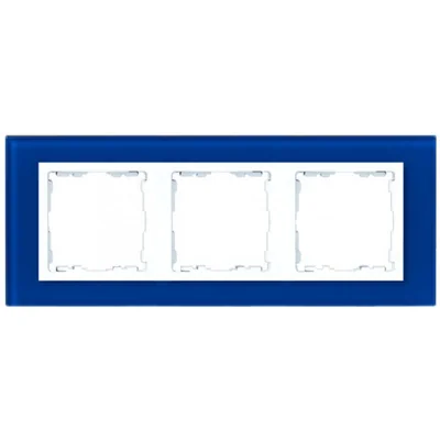 Ramka 3x szkło - morski / ramka pośrednia biała