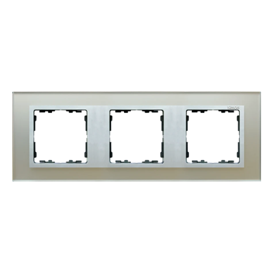 Ramka 3x szkło - srebro / ramka pośrednia aluminium mat
