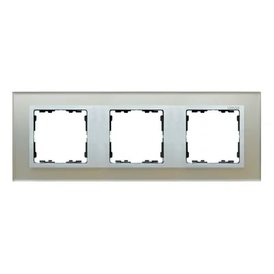 Ramka 3x szkło - srebro / ramka pośrednia aluminium mat