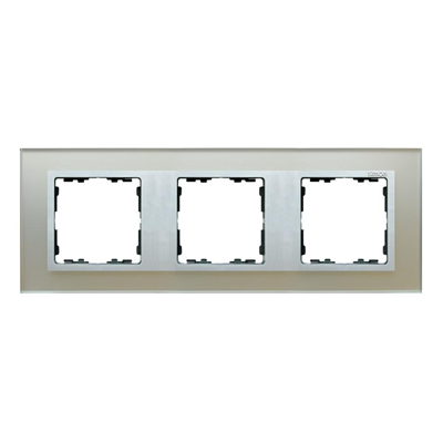 Ramka 3x szkło - srebro / ramka pośrednia aluminium mat