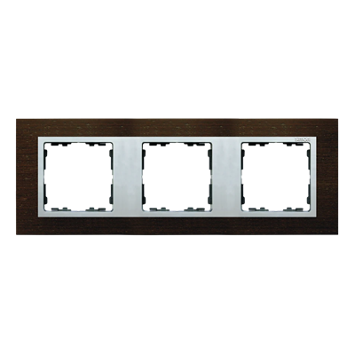 Ramka 3x wenge / ramka pośrednia aluminium mat
