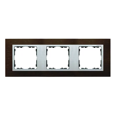 Ramka 3x wenge / ramka pośrednia aluminium mat