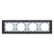 Ramka 4-krotna inox czarny / ramka pośrednia aluminium