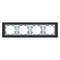 Ramka 4-krotna inox czarny / ramka pośrednia aluminium