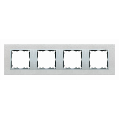 Ramka 4-krotna inox mat / ramka pośrednia aluminium mat