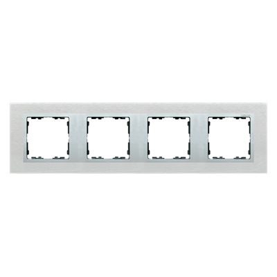 Ramka 4-krotna inox mat / ramka pośrednia aluminium mat