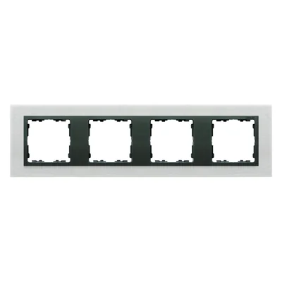 Ramka 4-krotna inox mat / ramka pośrednia grafit