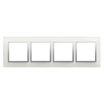 Ramka 4-krotna Nature-Szkło SREBRNA MGŁA IP20/IP44