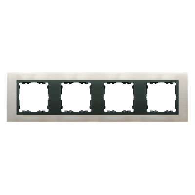 Ramka 4-krotna stal inox / ramka pośrednia grafit