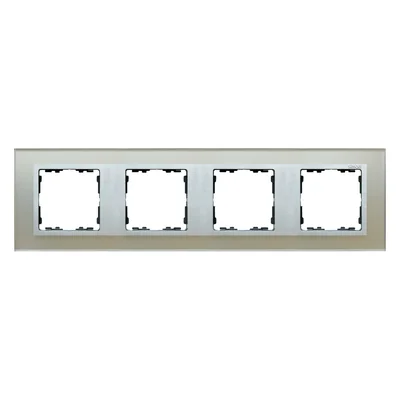 Ramka 4-krotna szkło - srebro / ramka pośrednia aluminium mat