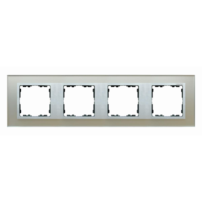 Ramka 4-krotna szkło - srebro / ramka pośrednia aluminium mat