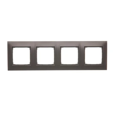 Ramka 4-krotna uniwersalna do puszek karton-gips IP20 / IP44, brąz mat (metalik)
