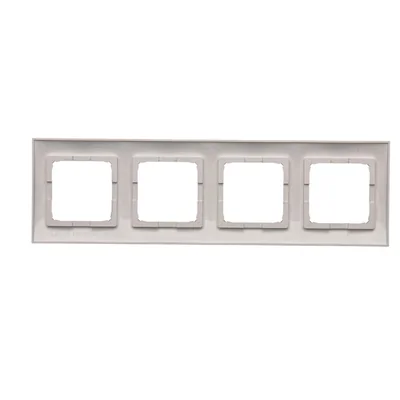 Ramka 4-krotna uniwersalna do puszek karton-gips IP20 / IP44, srebrny (metalik)