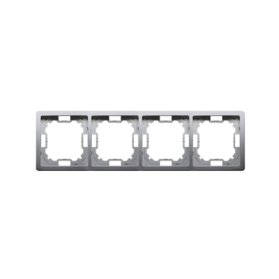 Ramka 4-krotna uniwersalna poziom i pion inox (metalik)