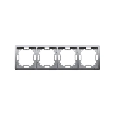 Ramka 4-krotna uniwersalna poziom i pion inox (metalik)