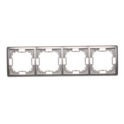 Ramka 4-krotna uniwersalna poziom i pion inox (metalik)