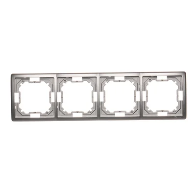 Ramka 4-krotna uniwersalna poziom i pion inox (metalik)