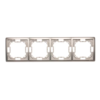 Ramka 4-krotna uniwersalna poziom i pion satyna (metalik)