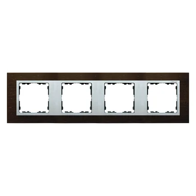 Ramka 4-krotna wenge / ramka pośrednia aluminium mat
