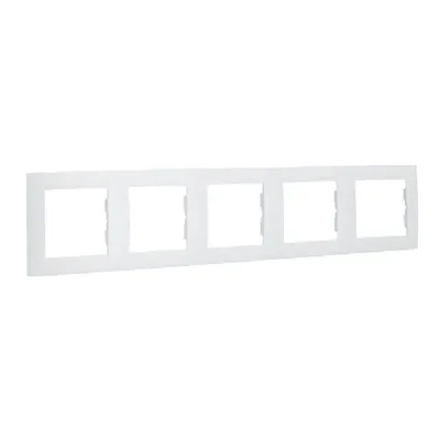 Ramka 5-krotna - uniwersalna poziom i pion biała