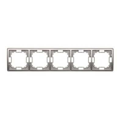 Ramka 5-krotna uniwersalna poziom i pion inox (metalik)