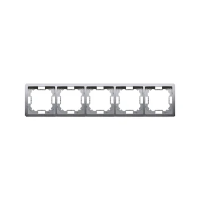 Ramka 5-krotna uniwersalna poziom i pion inox (metalik)