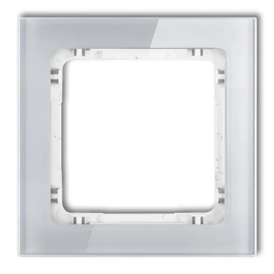 Ramka uniwersalna 1-krotna - efekt szkła Szara