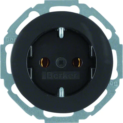 R.CLASSIC Gniazdo SCHUKO połysk czarne