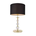 REA II Lampa stołowa E27 IP20 złota z czarnym abażurem