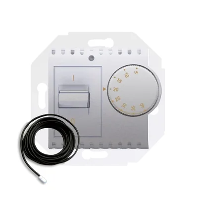 Regulator temperatury z czujnikiem zewnętrznym (moduł) 16A 230V srebrny (metalik)