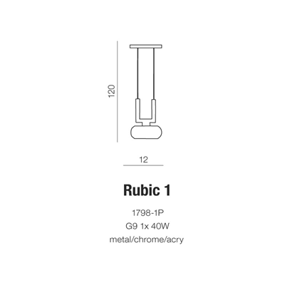 RUBIC 1 Lampa wisząca chrom