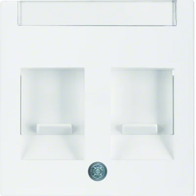 S.1/B.3/B.7 Płytka czołowa podwójna z zasuwami chroniącymi przed kurzem biała