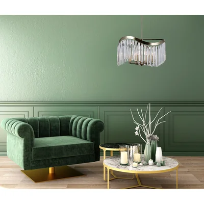 Sabriga Lampa wisząca sześciopunktowa 48cm 40W E14 IP20 brąz antyczny