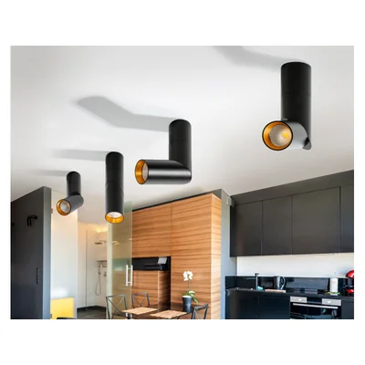 SANTOS Lampa ścienno-sufitowa czarna