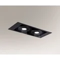 Shilo oprawa sufitowa LED Muko IL 2x(10W 1000lm) 3000K czarna wpuszczana 3361