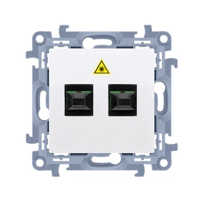 SIMON 10 Gniazdo światłowodowe / optyczne podwójne biały