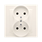 SIMON 10 Gniazdo wtyczkowe podwójne z uziemieniem MONOBLOCK (moduł) 16A 230V kompletne kremowe