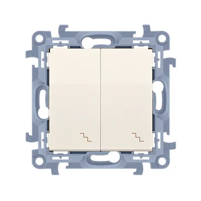 SIMON 10 Łącznik schodowy podwójny z podświetleniem LED (moduł) 10AX 230V kremowy