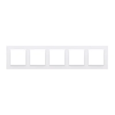 SIMON 10 Ramka 5-krotna uniwersalna poziom i pion biała