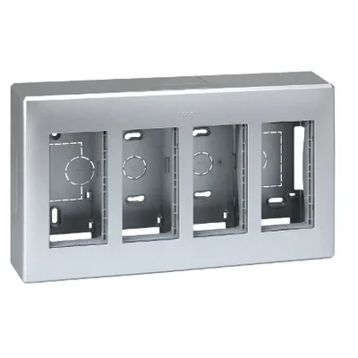 SIMON 500 Obudowa natynkowa 4-modułowa 8xK45 kompletna aluminium