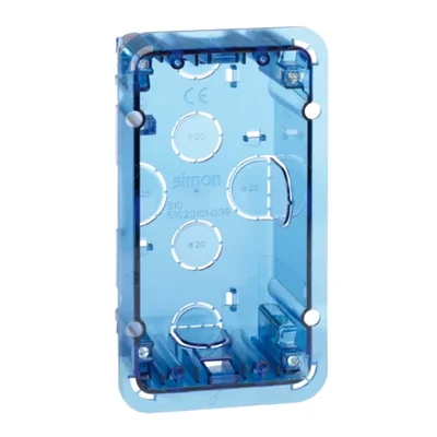 SIMON 500 Puszka podtynkowa 1-modułowa 2xK45 niebieska