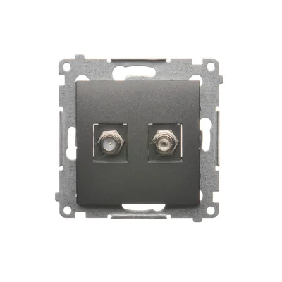 SIMON 54 Gniazdo antenowe typu "F" podwójne (moduł) antracyt