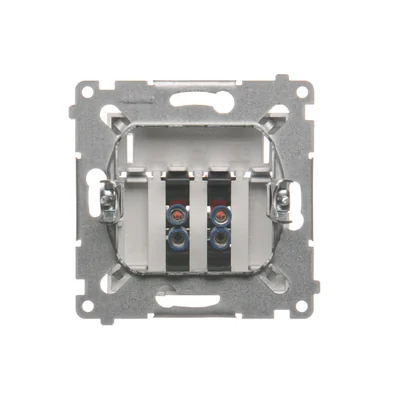 SIMON 54 Gniazdo głośnikowe 2-krotne z polem opisowym srebrny mat metalizowany