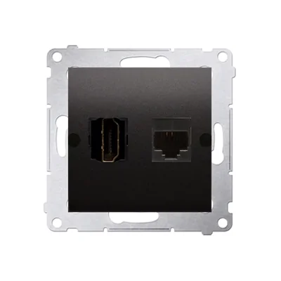 SIMON 54 Gniazdo HDMI + RJ45 kategoria 6 (moduł) antracyt