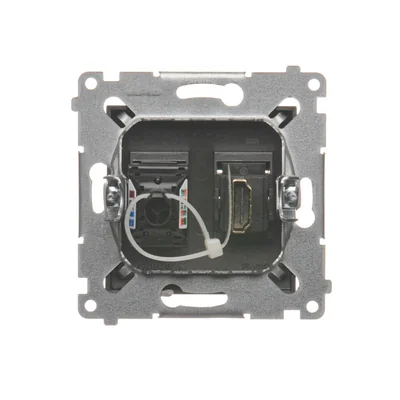 SIMON 54 Gniazdo HDMI + RJ45 kategoria 6 (moduł) antracyt