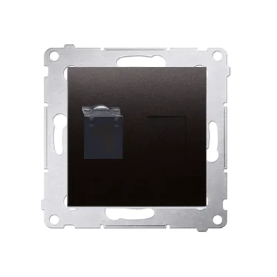 SIMON 54 Gniazdo komputerowe pojedyncze RJ45 kategoria 6 z przesłoną przeciwkurzową (moduł) antracyt metalizowany