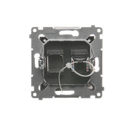 SIMON 54 Gniazdo komputerowe pojedyncze RJ45 kategoria 6 z przesłoną przeciwkurzową (moduł) antracyt metalizowany